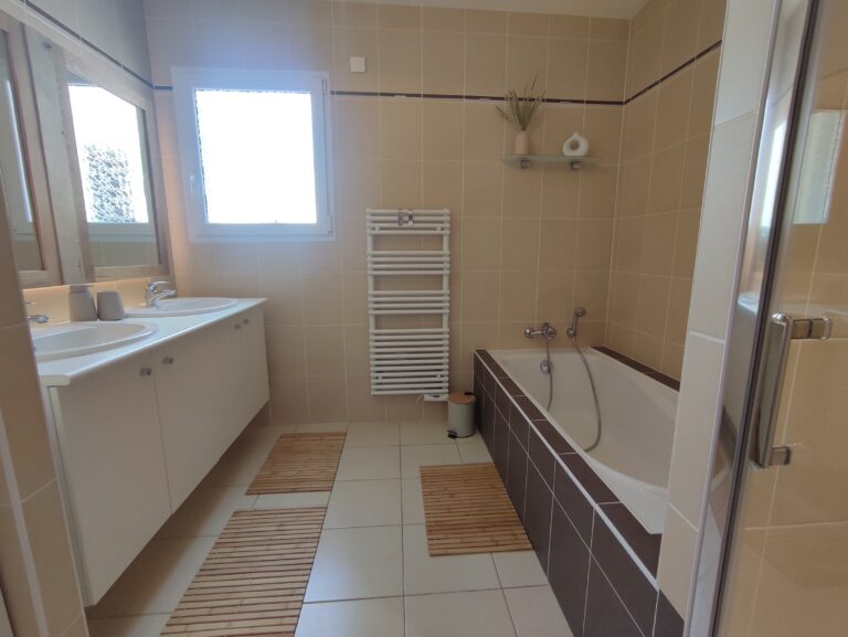 Sèche-cheveux, double vasque, placards